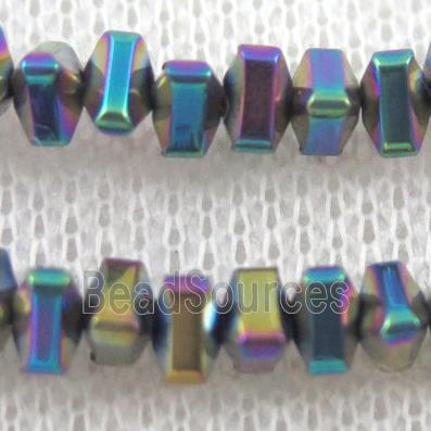 hematite beads, triangle, rainbow