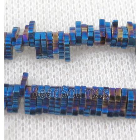 hematite beads, leaf, blue