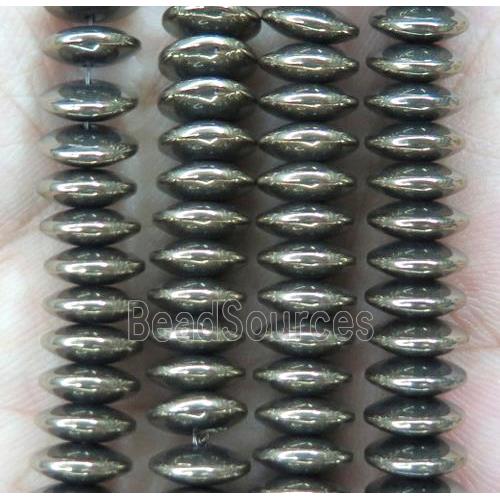 hematite heishi disc beads, pyrite color