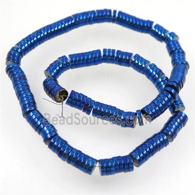 blue Hematite heishi spacer beads