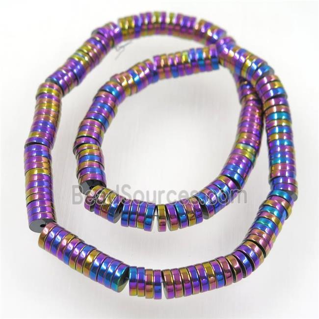 rainbow Hematite heishi beads