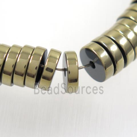 lt.golden Hematite heishi beads