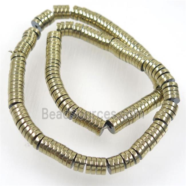 lt.golden Hematite heishi beads