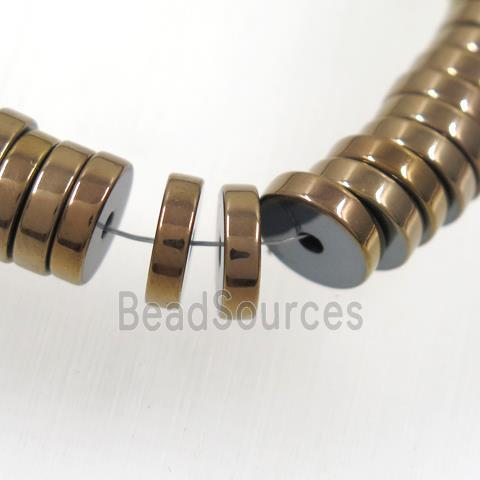 bronze Hematite heishi beads