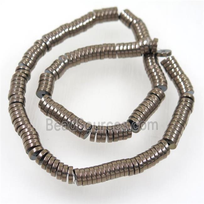 chocolate Hematite heishi beads