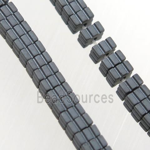 matte black Hematite square beads