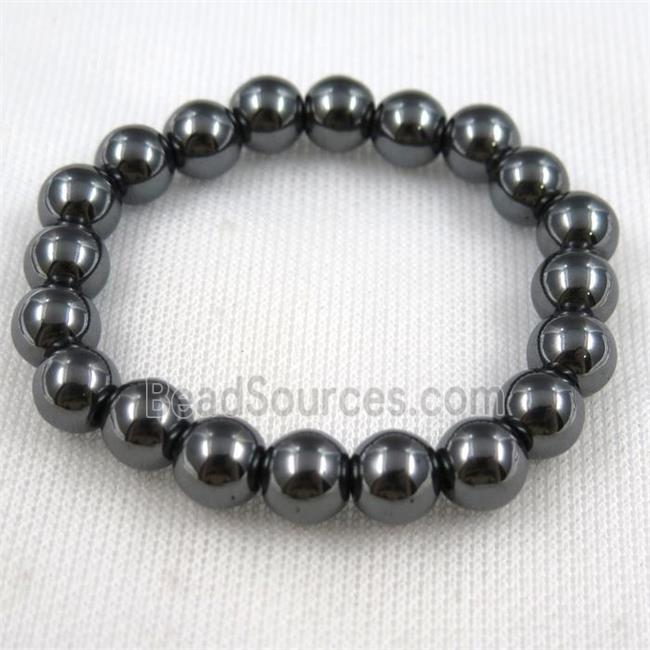 black Hematite bracelet, round