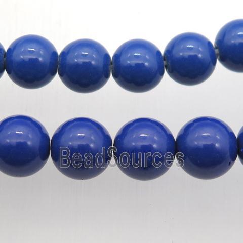 round Taiwan Hokutolite Beads, blue treated