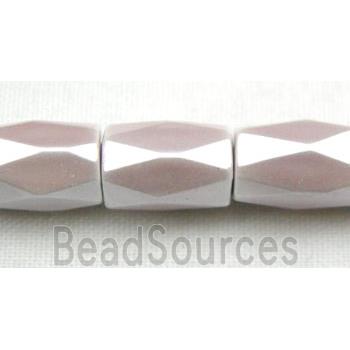 Hematite Magnetic Facet Tube Beads