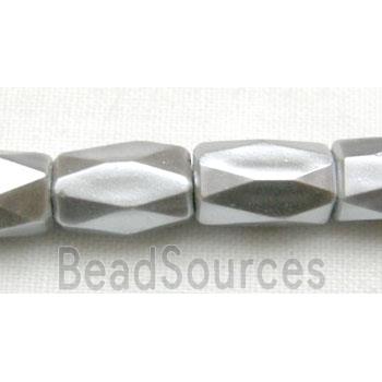 Hematite Magnetic Facet Tube Beads