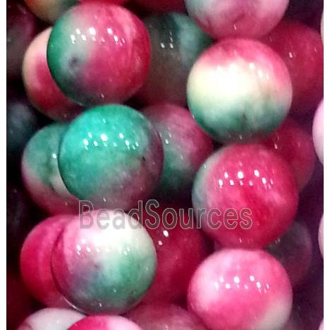 Jade beads, Round, colorful