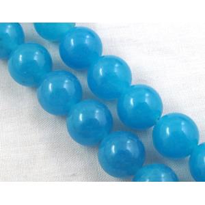 Jade beads, Round, blue