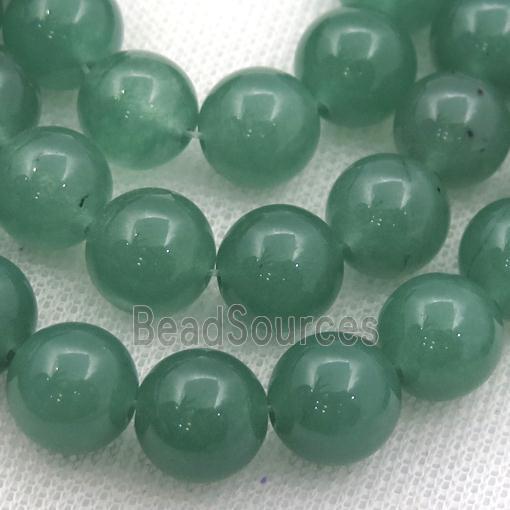 green Spong Jade Beads, round