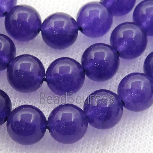 purple Spong Jade Beads, round