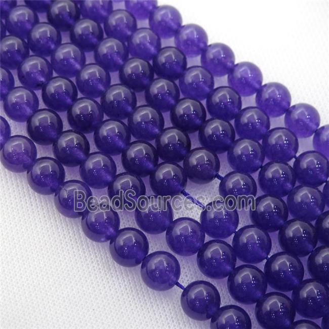 purple Spong Jade Beads, round