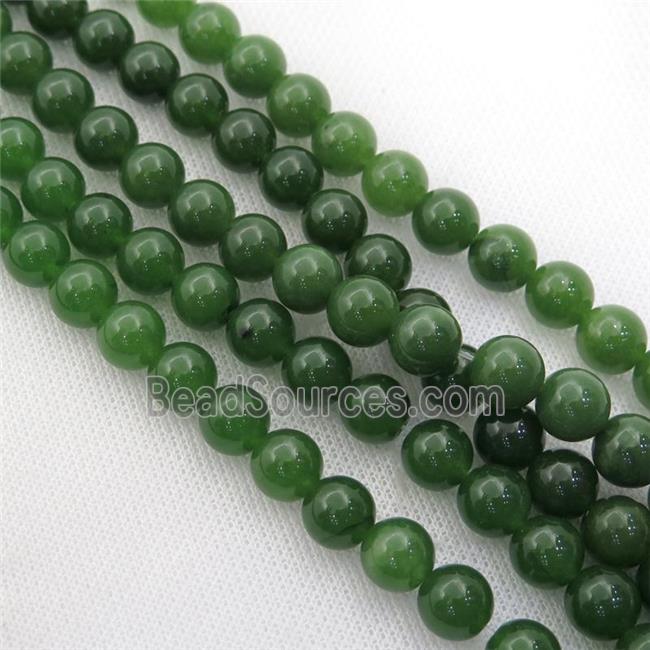 chunk green Spong Jade Beads, round