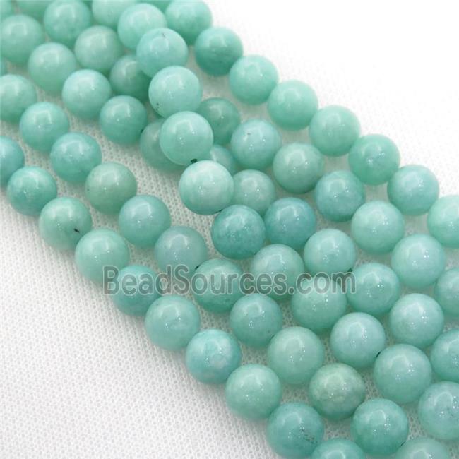 green Spong Jade Beads, round