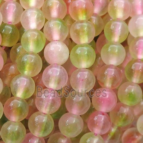 Dichromatic Spong Jade Beads, round