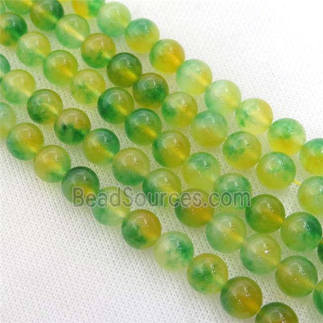 Dichromatic Spong Jade Beads, round