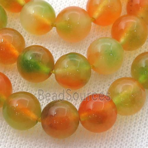 Dichromatic Spong Jade Beads, round