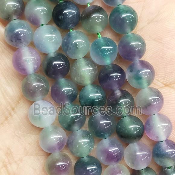 round Jade Beads, multicolor, dye