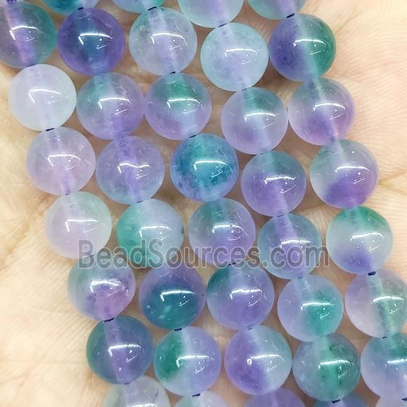 round Jade Beads, multicolor, dye