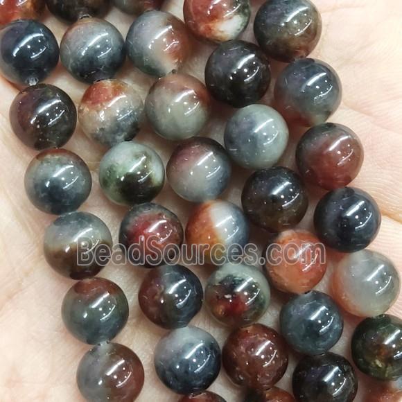 round Jade Beads, multicolor, dye