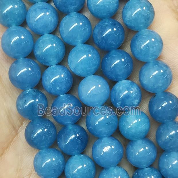 round Jade Beads blue dye