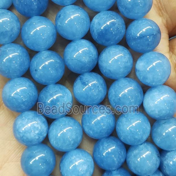 round Jade Beads blue dye