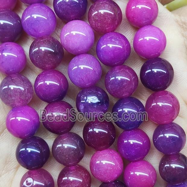 round fuchsia Jade Beads, dye