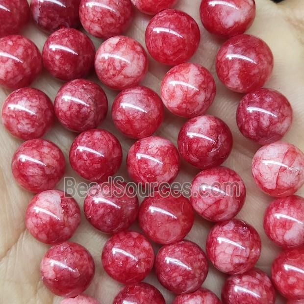 round red Jade Beads, dye