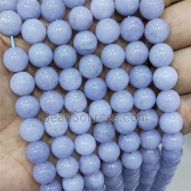 Ltblue Spong Jade Beads Smooth Round