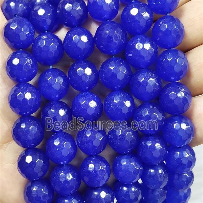 Blue Jade Beads Dye Faceted Round