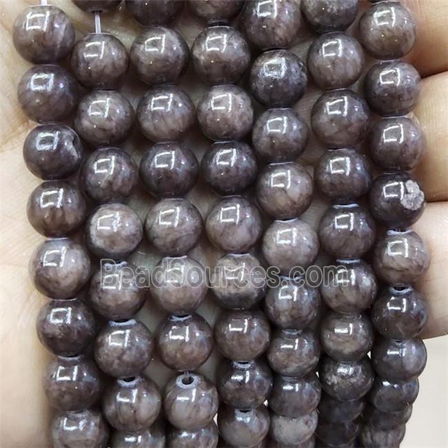 Natural Honey Jade Beads Coffee Dye Smooth Round