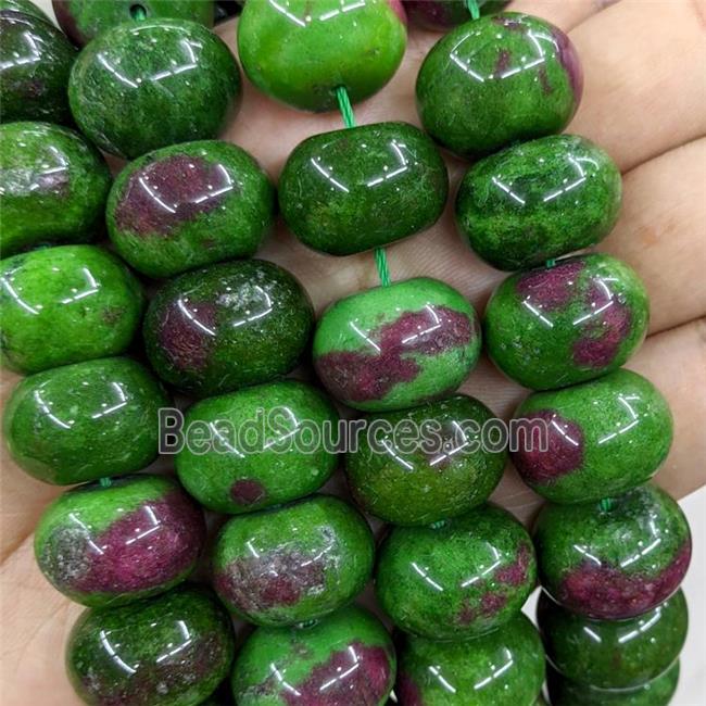 Green Jade Beads Smooth Rondelle Dye