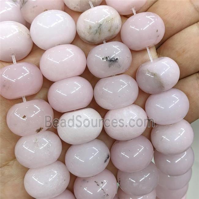 Natural Jade Beads Pink Dye Smooth Rondelle