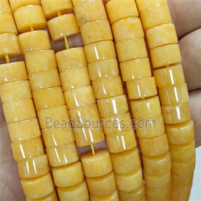 Sponge Jade Heishi Beads Yellow Dye