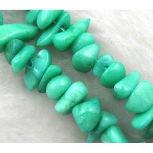 Erose jade bead, Dye chips, stabile