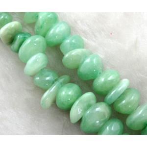 Erose jade bead, Dye chips, stabile