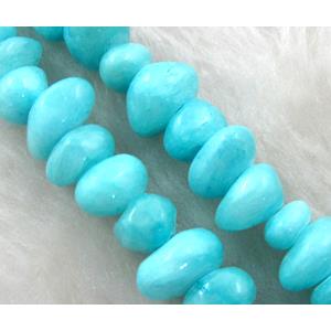 mashan jade bead chip, aqua dye