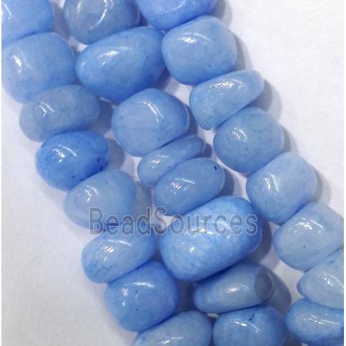 blue jade beads, freeform chips, stabile