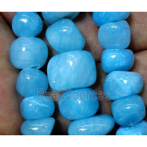 aqua jade beads, freeform chips, stabile