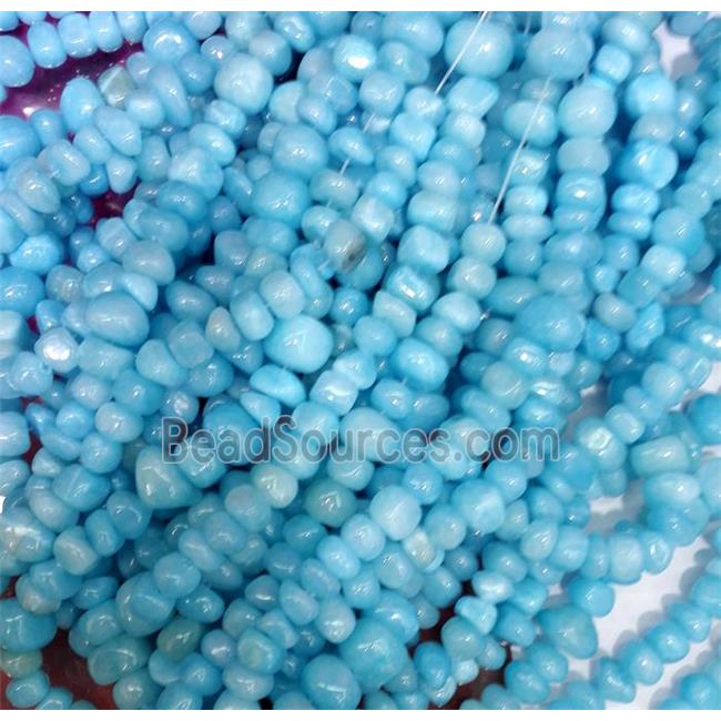 aqua jade beads, freeform chips, stabile