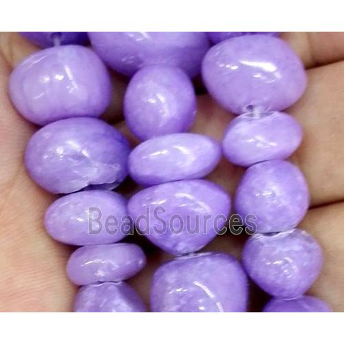 lavender jade beads, freeform chips, stabile