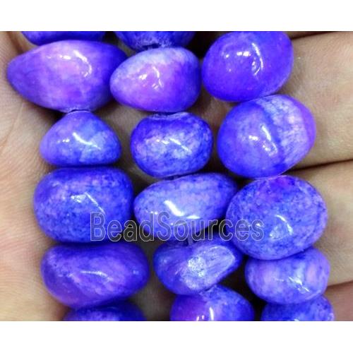 purple jade beads, freeform chips, stabile