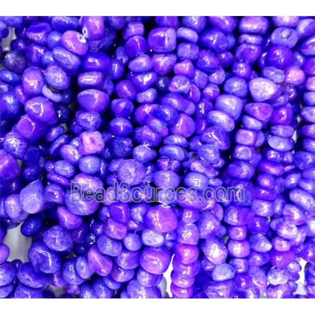 purple jade beads, freeform chips, stabile