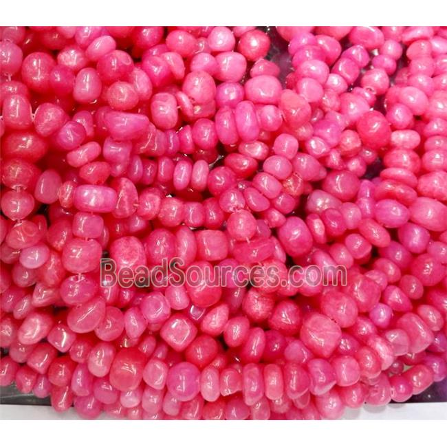 red jade beads, freeform chips, stabile