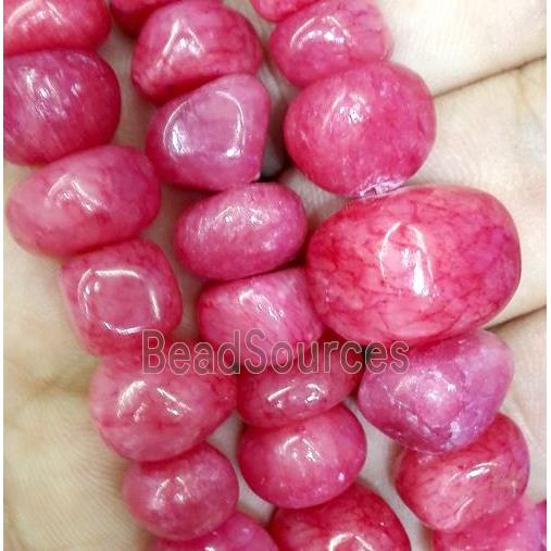 red jade beads, freeform chips, stabile