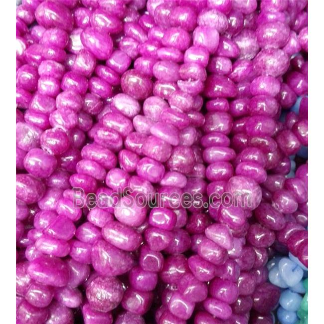 purple jade beads, freeform chips, stabile