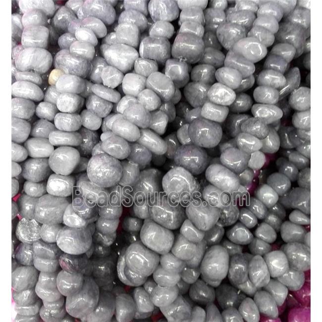 grey Jade beads, freeform chips, stabile